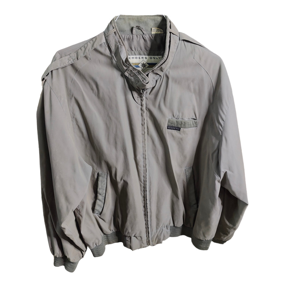 Vintage Gray Members Only Micro Fiber Jacket Size L